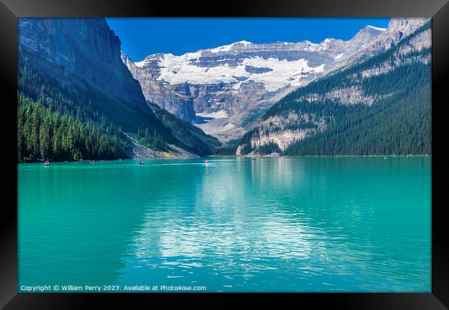 Lake Louise Banff National Park Alberta Canada Framed Print by William Perry