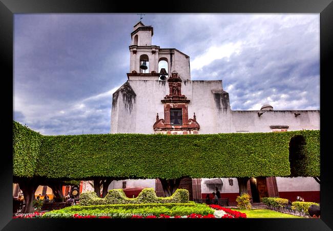 Church San Francisco Square Park San Miguel de Allende Mexico Framed Print by William Perry