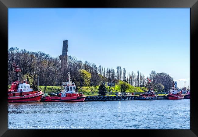 Westerplatte Monument Port Motlawa River Gdansk Poland Framed Print by William Perry