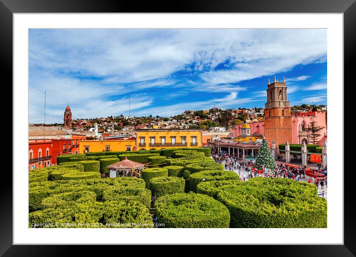 Parroquia Green Jardin Archangel Church San Miguel Mexico Framed Mounted Print by William Perry