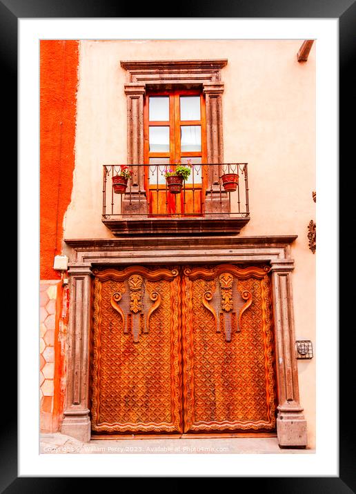 Window Wooden Door San Miguel de Allende Mexico Framed Mounted Print by William Perry