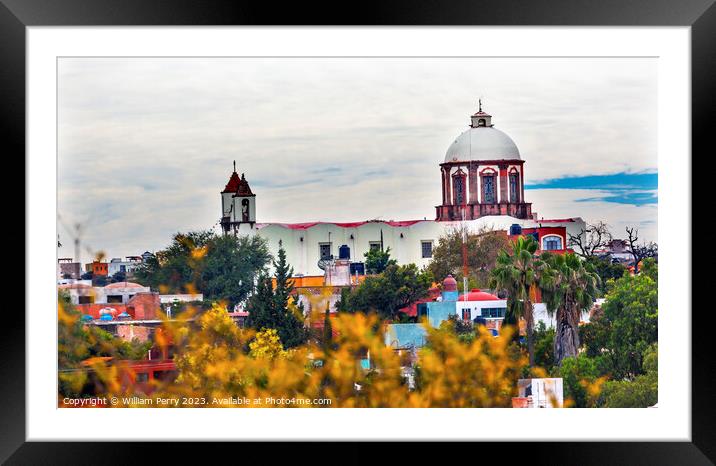 San Antonio White Church San Miguel de Allende Mexico Framed Mounted Print by William Perry