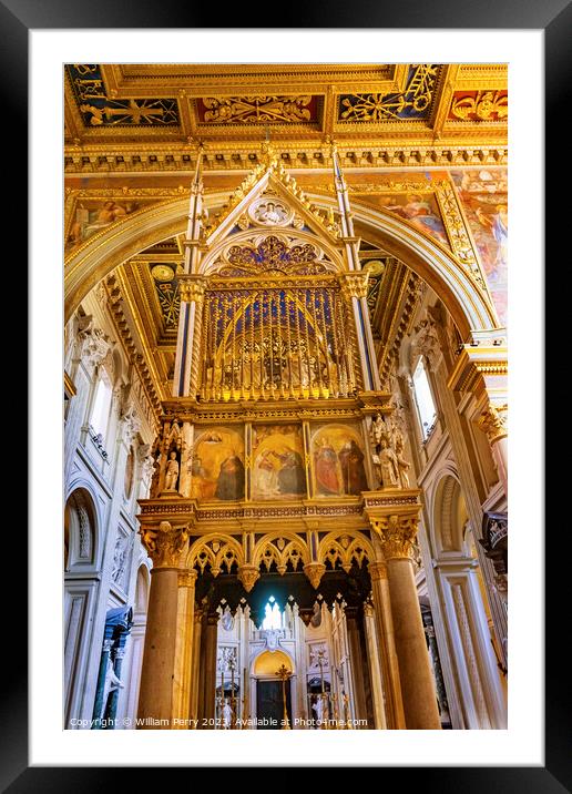 Ciborium Basilica Saint John Lateran Cathedral Rome Italy Framed Mounted Print by William Perry