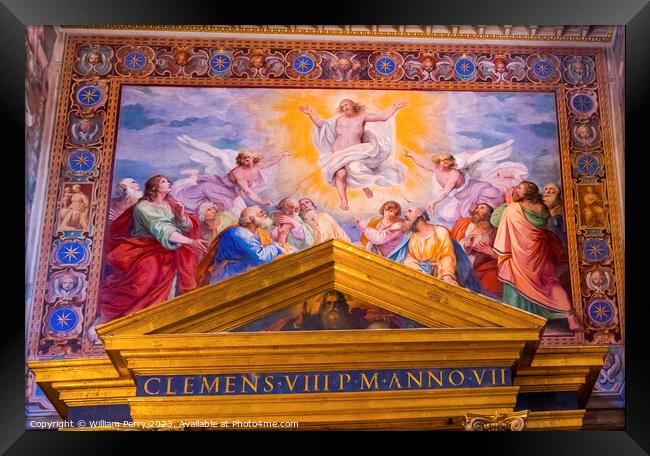Jesus Resurrection Fresco Basilica Saint John Lateran Rome Framed Print by William Perry