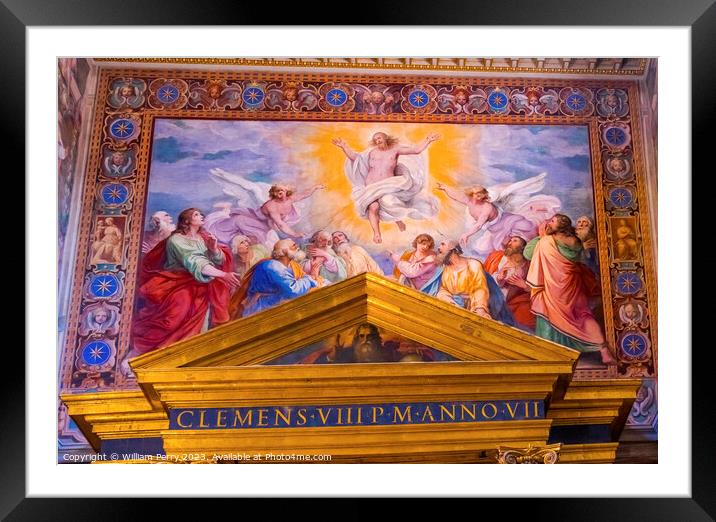Jesus Resurrection Fresco Basilica Saint John Lateran Rome Framed Mounted Print by William Perry