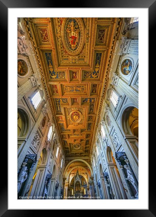 High Altar Ciborium Saint John Lateran Cathedral Rome Italy Framed Mounted Print by William Perry