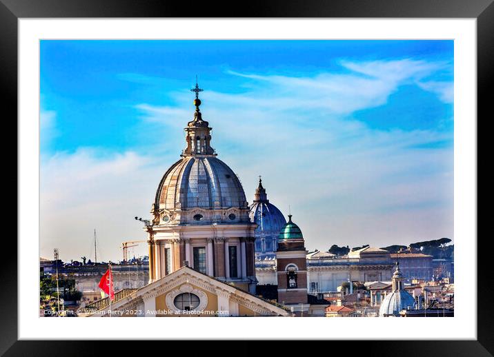Churches Domes Vatican Rome Italy Framed Mounted Print by William Perry