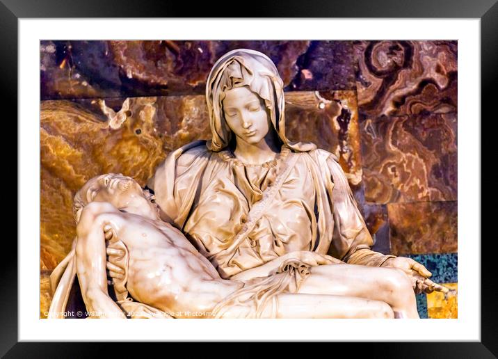 Michelangelo Pieta Sculpture Vatican Rome Italy Framed Mounted Print by William Perry