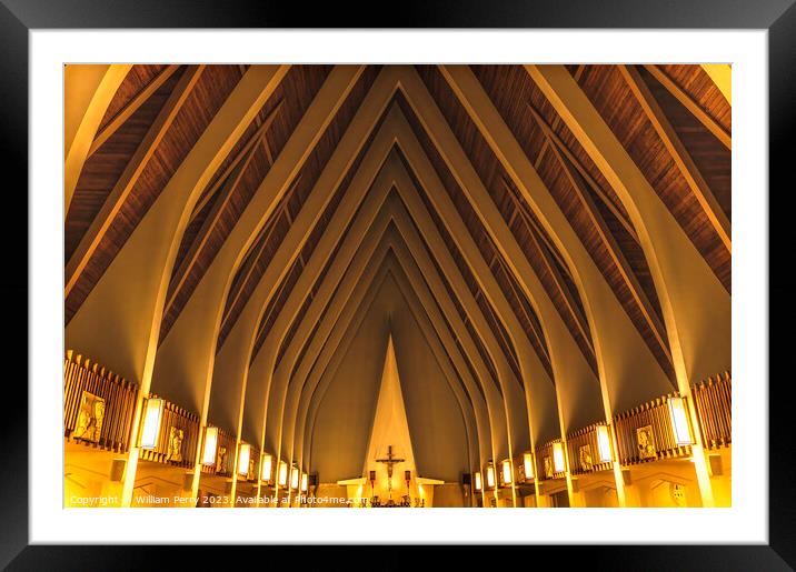 Altar St Augustine By the Sea Catholic Church Honolulu Hawaii Framed Mounted Print by William Perry
