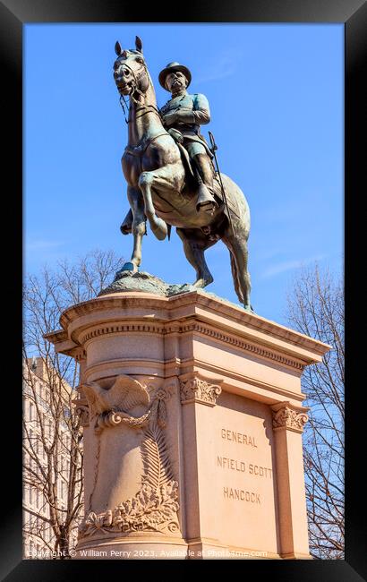 General Hancock Civil War Memorial Washington DC Framed Print by William Perry