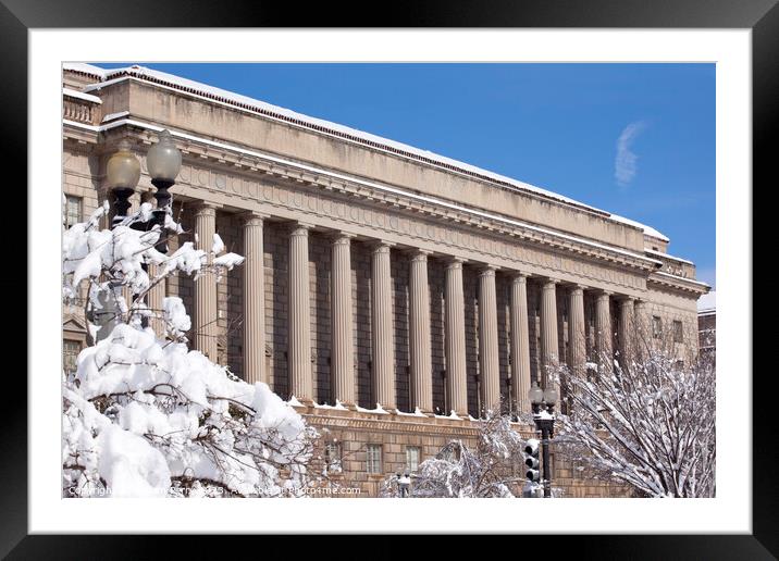 Commerce Department After the Snow Constitution Avenue Washingto Framed Mounted Print by William Perry