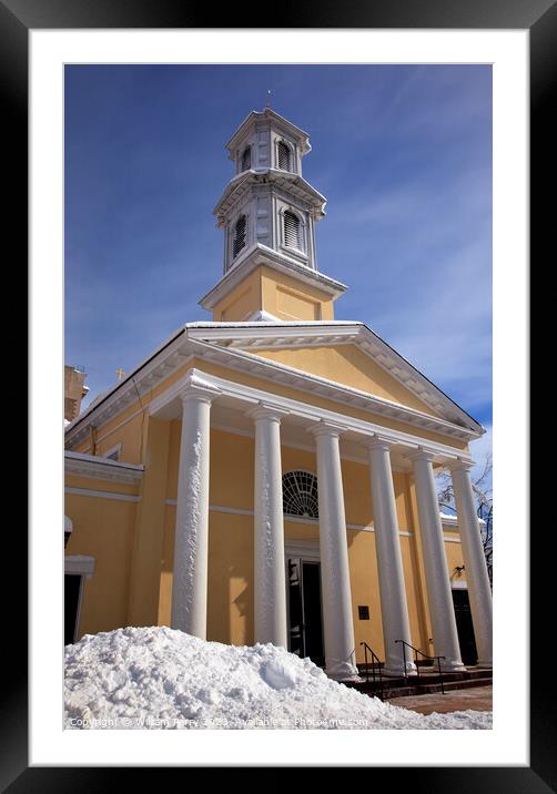 St. John Church, President's Church, Lafayette Park After Snow W Framed Mounted Print by William Perry