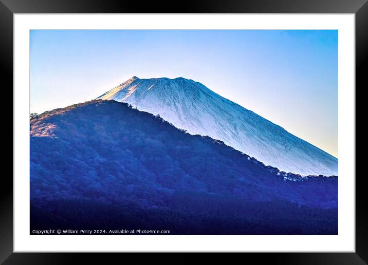 Colorful Mount Fuji Moutain Hakone Kanagawa Japan  Framed Mounted Print by William Perry