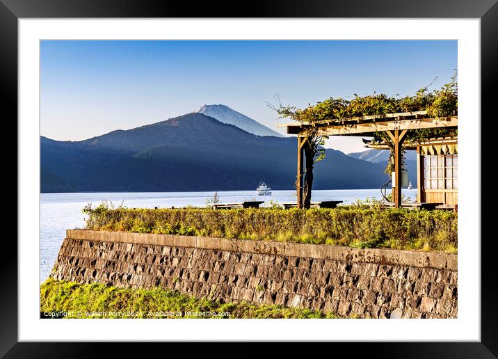 Colorful Mount Fuji Ships Lake Ashiniko Hakone Kanagawa Japan  Framed Mounted Print by William Perry