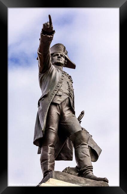 General Rochambeau Statue Lafayette Park Autumn Washington DC Framed Print by William Perry