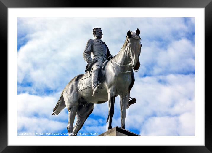 General William Tecumseh Sherman Equestrian Civil War Memorial P Framed Mounted Print by William Perry