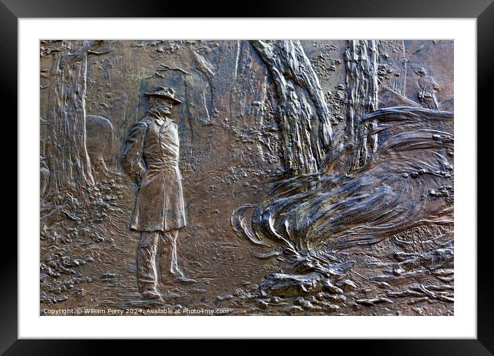  General Sherman Fire Bas Relief Civil War Memorial Pennsylvania Framed Mounted Print by William Perry