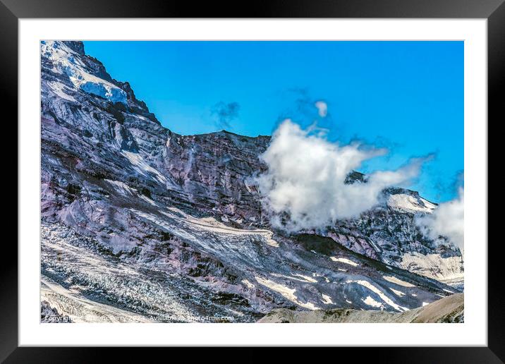 Mount Rainier Close Clouds Crystal Mountain Washington Framed Mounted Print by William Perry