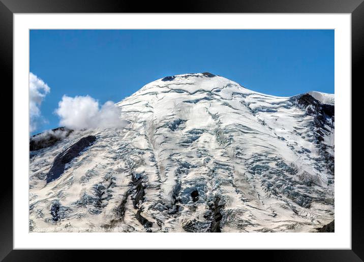 Mount Rainier Close Clouds Crystal Mountain Lookout Washington Framed Mounted Print by William Perry