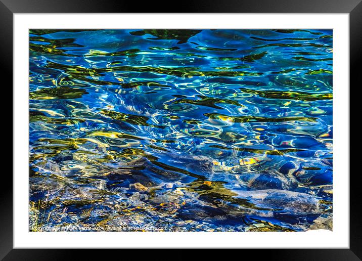 Gold Lake Water Reflections Patterns Snoqualme Pass Washington Framed Mounted Print by William Perry