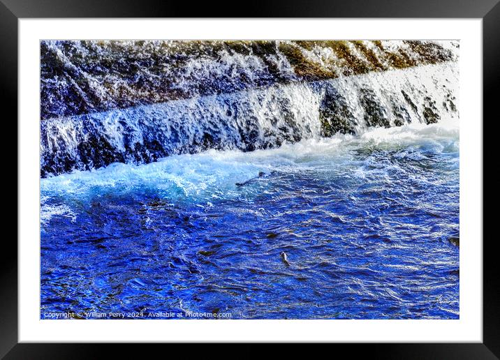 Multi-colored Salmon Dam Issaquah Creek Wahington  Framed Mounted Print by William Perry