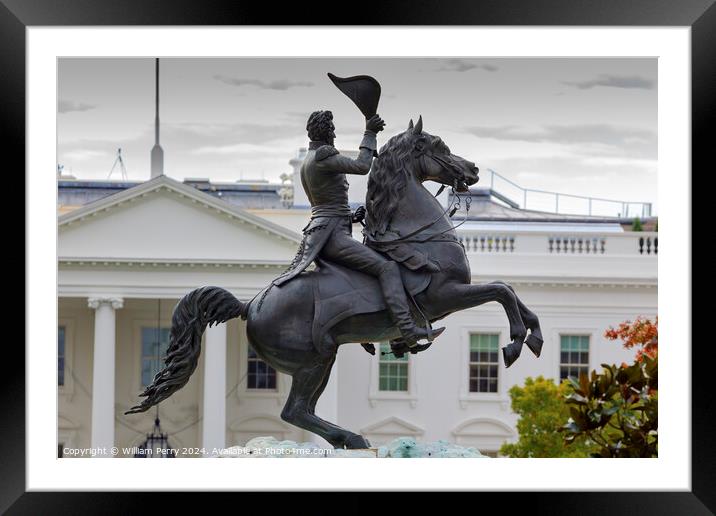 Jackson Statue Canons Lafayette Park White House Autumn Pennsylv Framed Mounted Print by William Perry