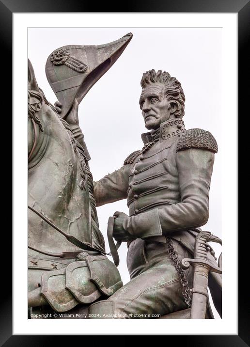 Andrew Jackson Statue Lafayette Park Washington DC Framed Mounted Print by William Perry
