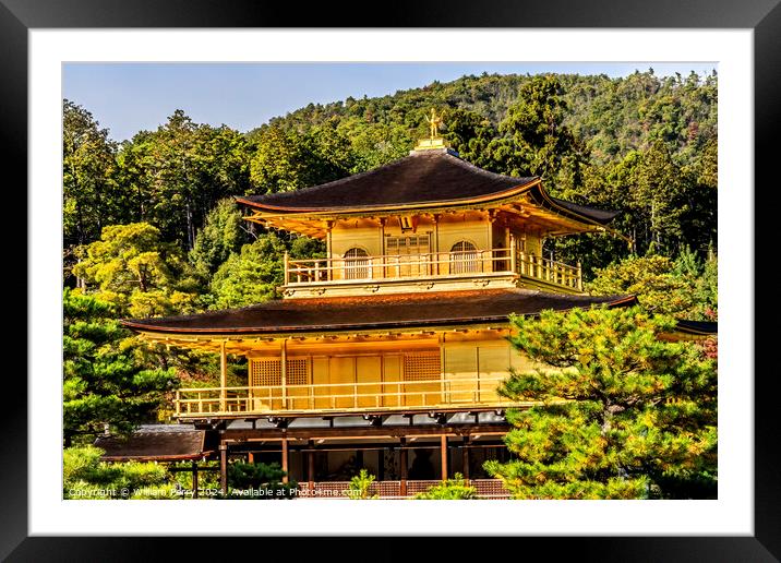 Kinkaku-Ji Golden Pavilion Buddhist Temple Kyoto Japan Framed Mounted Print by William Perry