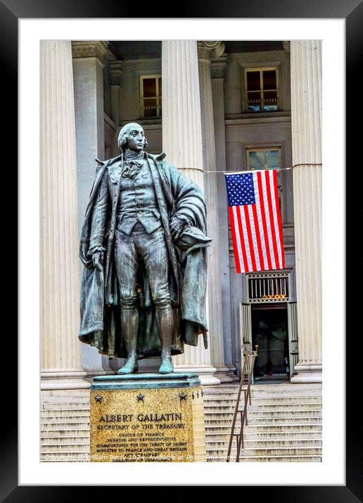 Albert Gallatin Statue US Treasury Department Washington DC Framed Mounted Print by William Perry