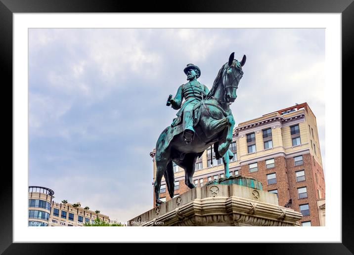 General Mcpherson Civil War Statue Mcpherson Square Washington DC Framed Mounted Print by William Perry