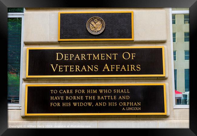 Department of Veteran Affairs Washington DC Framed Print by William Perry