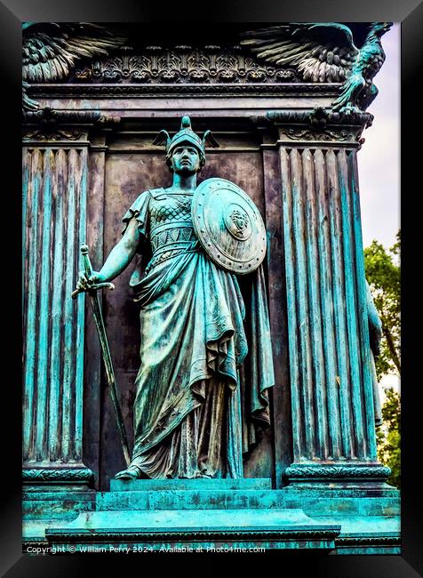 Knight General John Logan Memorial Civil War Statue Logan Circle Framed Print by William Perry