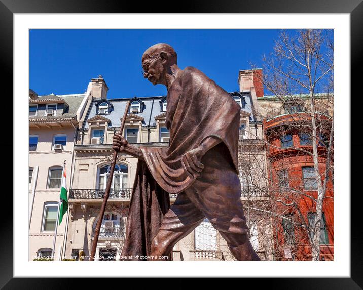 Gandhi Statue Indian Embassy Embassy Row Washington DC Framed Mounted Print by William Perry
