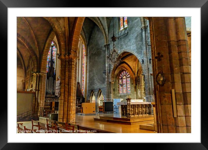 Ancient Medieval Saint Bonaventure Altar Basilica Lyon France Framed Mounted Print by William Perry