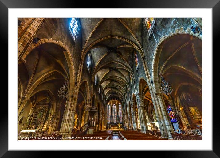 Ancient Medieval Saint Bonaventure Altar Basilica Lyon France Framed Mounted Print by William Perry