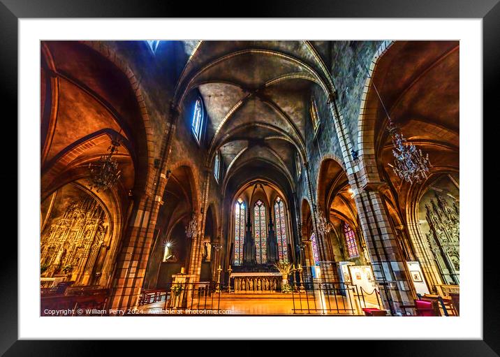 Ancient Medieval Saint Bonaventure Altar Basilica Lyon France Framed Mounted Print by William Perry