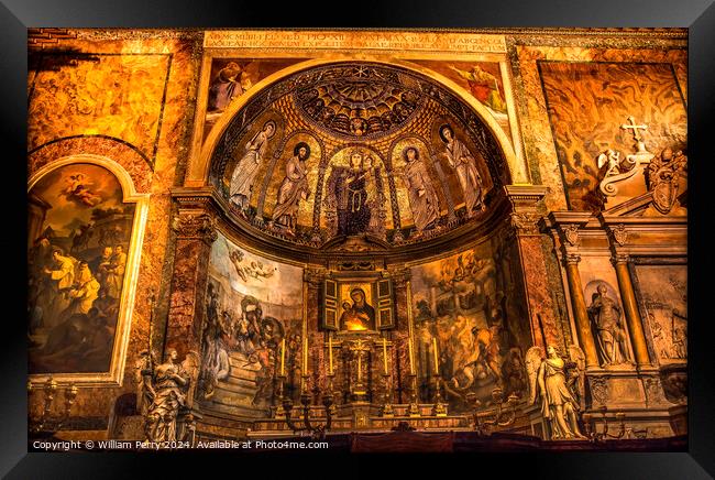 Paintings Mosaic Altar Wide Santa Francesca Romana Framed Print by William Perry