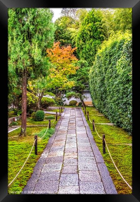 Colorful Path Tofuku-Ji Funda-In Sesshu-ji Buddhist Temple Kyoto Framed Print by William Perry