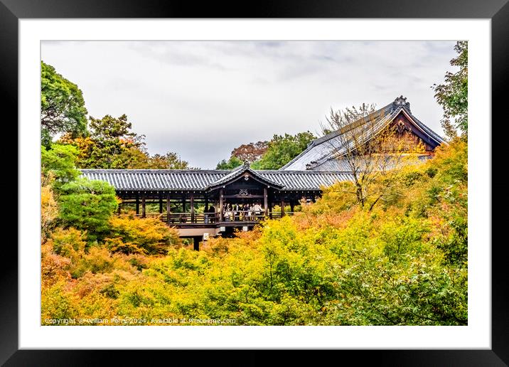 Fall Leaves Tofuku-Ji Buddhist Temple Kyoto Japan Framed Mounted Print by William Perry