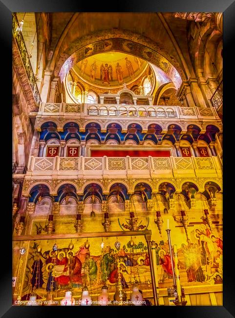 Unction Stone Church Holy Sepulchre Jerusalem Israel  Framed Print by William Perry