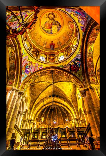 Dome Crusader Church of Holy Sepulchre Jerusalem Israel Framed Print by William Perry