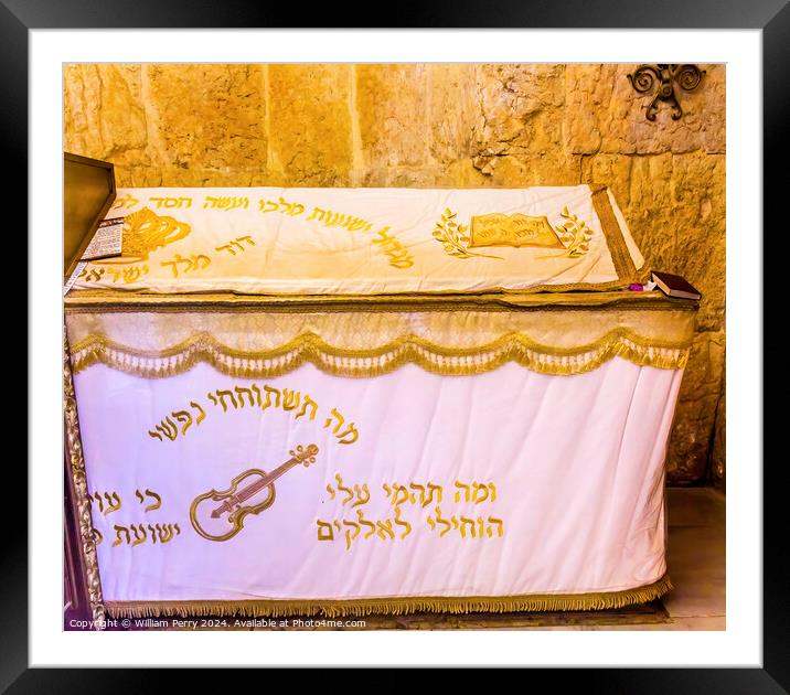 King David Tomb Crusader Building Jerusalem Israel  Framed Mounted Print by William Perry