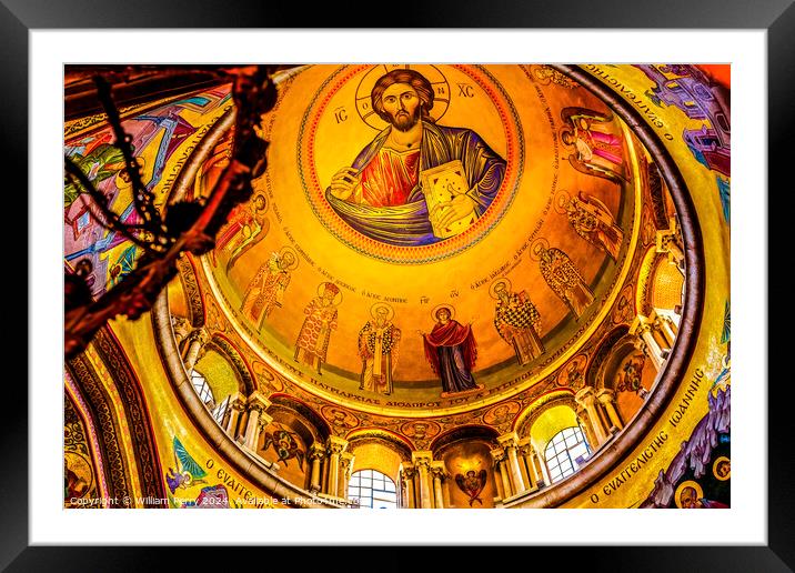 Dome Crusader Church of the Holy Sepulchre Jerusalem Israel Framed Mounted Print by William Perry
