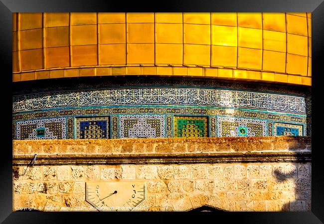 Golden Dome of the Rock Mosque Temple Mount Jerusalem Israel  Framed Print by William Perry