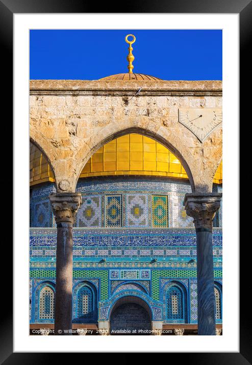 Dome Rock Islamic Mosque Temple Mount Jerusalem Is Framed Mounted Print by William Perry