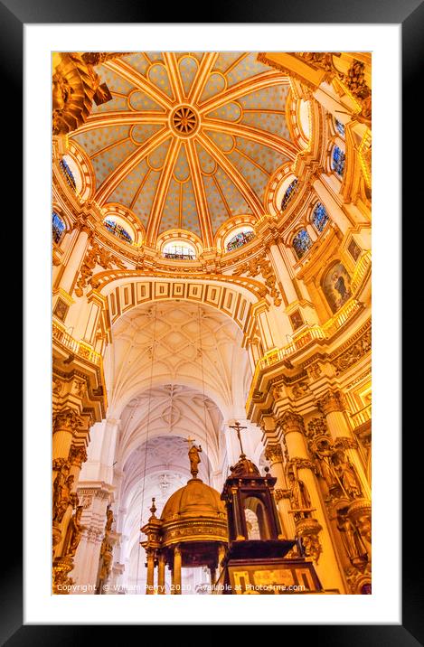  Cathedral Andalusia Granada Spain Framed Mounted Print by William Perry