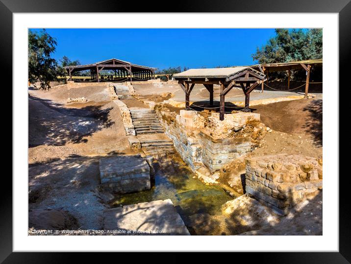 Jesus Baptism Site Bethany Beyond Jordan Framed Mounted Print by William Perry
