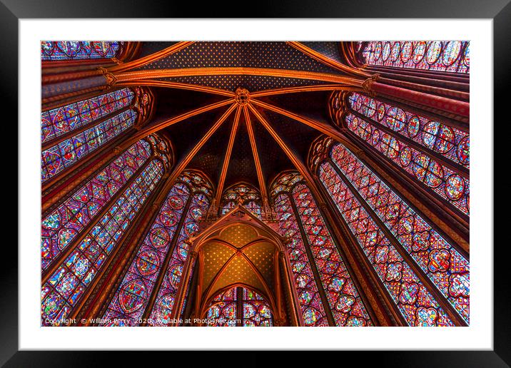 Ceiling Sainte Chapelle Cathedral Paris France Framed Mounted Print by William Perry