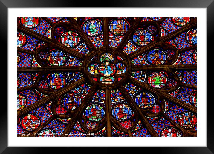 Rose Window Jesus Notre Dame Cathedral Paris Framed Mounted Print by William Perry
