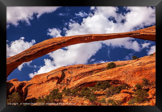 Landscape Arch Arches National Park Utah Framed Print by William Perry
